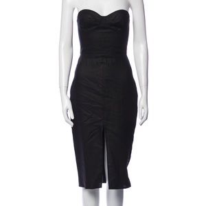 Reformation linen strapless dress